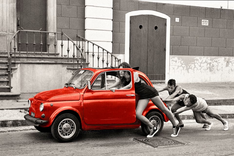 Fiat 500 red